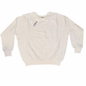ÉTERNE Ivory Crewneck Sweatshirt NWT Women’s Size Large French Terry $230